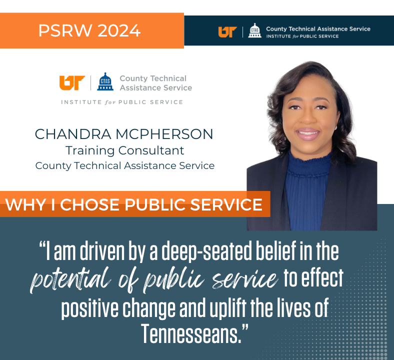 Graphic of portrait of Chandra McPherson and quote.