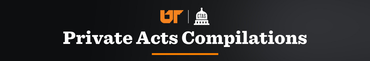 Dark gray background with foreground text that says Private Acts Compilations